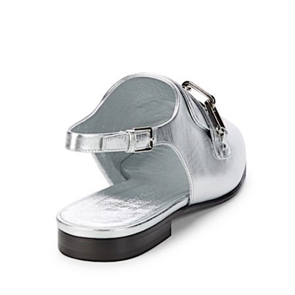 BURBERRY Cheltown Metallic-Leather Slingback Loafers - Picture 10 of 11